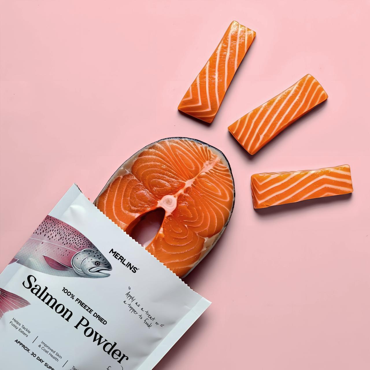 Merlins 100% Freeze‑Dried Salmon Powder 100g - Image 3